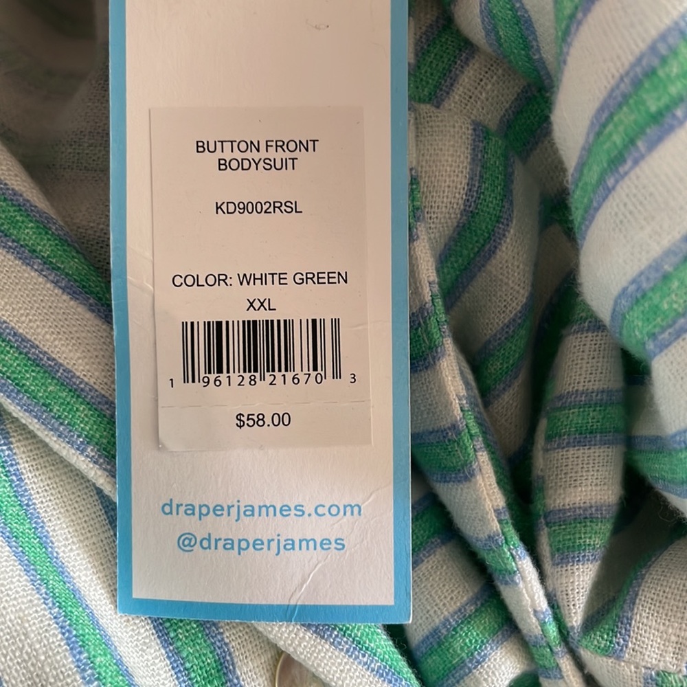 NWT DRAPER JAMES RSVP Button Front Bodysuit. XXL - Picture 10 of 10